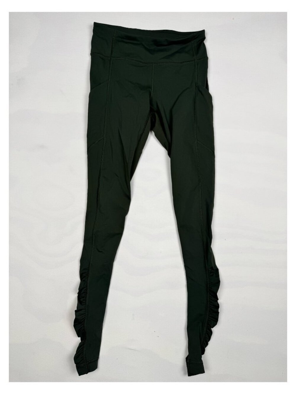 Lululemon Speed Tight IV Gator Green Ruched Ankle Leggings Size 4 Pockets